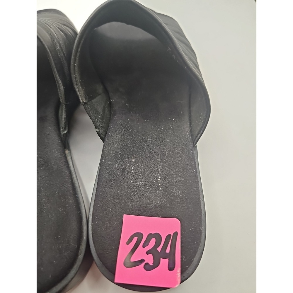 Munro Kala Lamb-skin Ruched Slide Sandal Black Sz 7.5M Soft Leather Minimal #234 - Picture 10 of 10